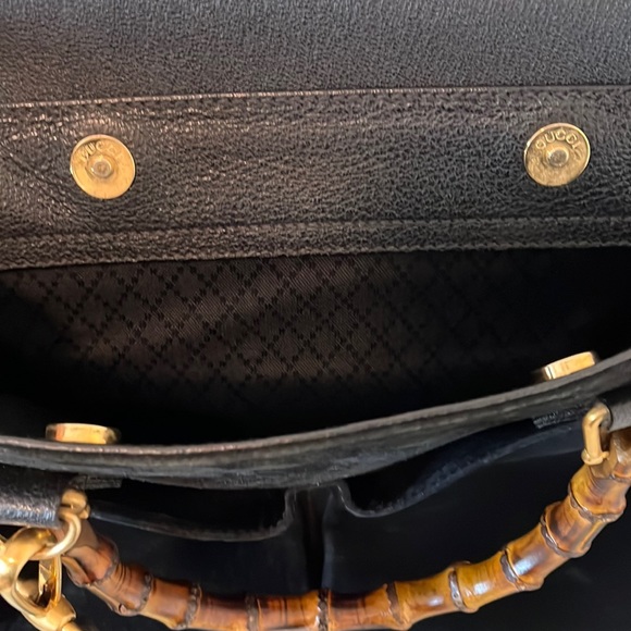 Vintage Gucci Diana Black Suede Bamboo Two Way - Picture 16 of 16